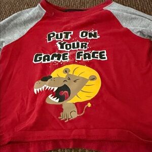 Circo Red and Gray Lion Graphic Long Sleeve Tee